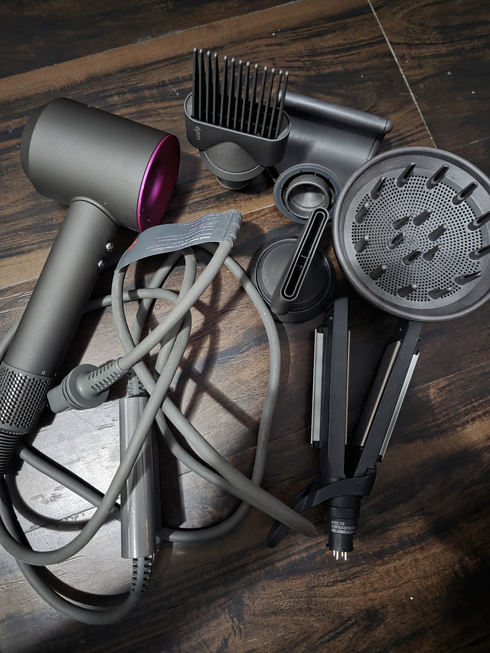 Dyson Supersonic Hair Dryer and Styling Set in Gray with Pink Accent